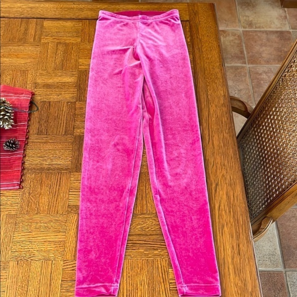 American Apparel pink velvet leggings size small